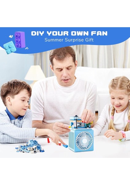 Masaüstü Blok Fan Küçük Masa Vantilatörü, Usb Şarj Edilebilir Pil, 3 Hız Güçlü - Zb106