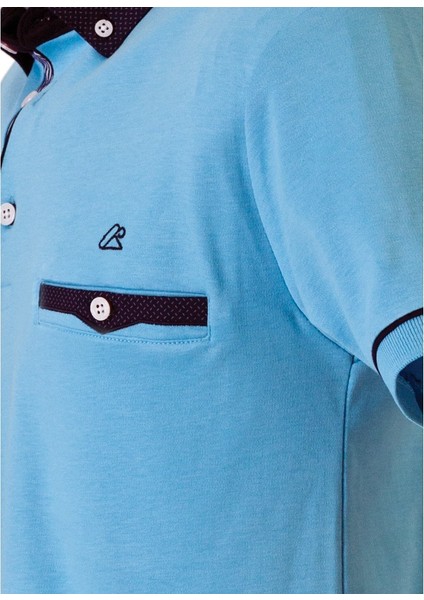 Polokoton % 100 Pamuk Polo Yaka Cepli Erkek T-Shirt – Mavi Renk, Kısa Kollu, Şık ve Rahat Yazlık Model modelleri