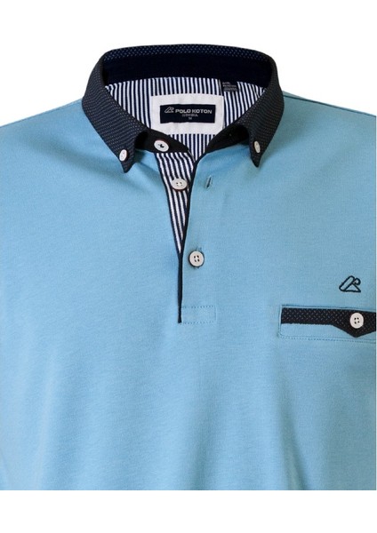 Polokoton % 100 Pamuk Polo Yaka Cepli Erkek T-Shirt – Mavi Renk, Kısa Kollu, Şık ve Rahat Yazlık Model fırsatları