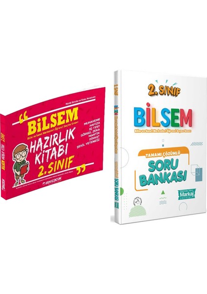 Zeki Çocuk 2. Sınıf Bilsem Hazırlık Kitabı ve Markaj Yayınları Bilsem Soru Bankası Seti 2 Kitap