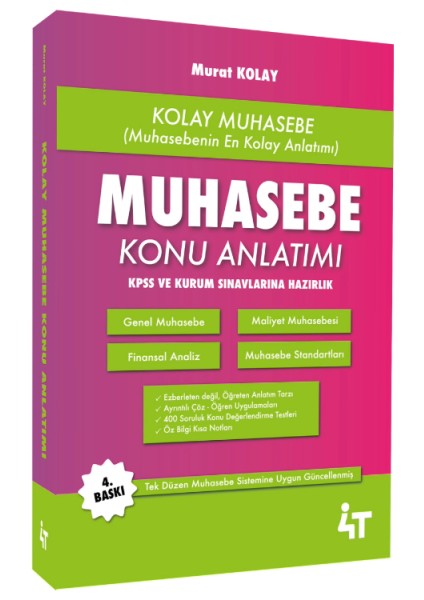 4t Yayınevi Kolay Muhasebe Konu Anlatımı