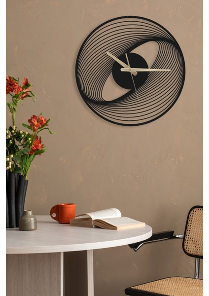 Dekoratif Siyah Metal Duvar Saati 60X60CM modelleri