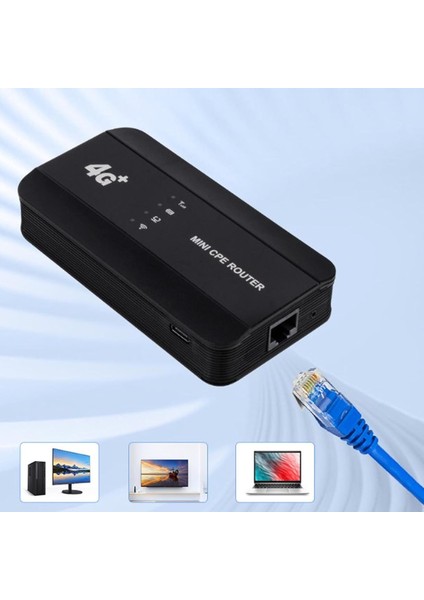 4g Mini Cpe Router, Sim Kart Yuvası ile C Tipi Şarjlı, Gigabit Ethernet Yönlendirici RJ45 Portulu
