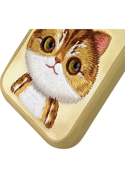 iPhone 16 Pro Uyumlu 3D Göz Golden Kedi Detaylı Gerçek Nakış İşlemeli Kabartmalı Big Eyes Kılıf fırsatları