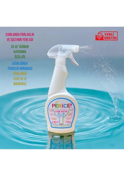 Camlar İçin Güçlü Temizlik ve Parlaklık Sağlayan Orijinal Suyu ve Parlatıcı