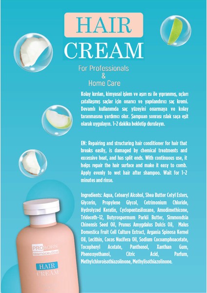 Saç Kremi 300 ml – Nemlendirici, Canlandırıcı, Kolay Tarama (Hair Cream) fiyatları