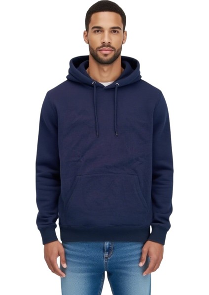 Erkek 3 Iplik Kapüşonlu Sweatshirt Xs-S-M-L-Xl