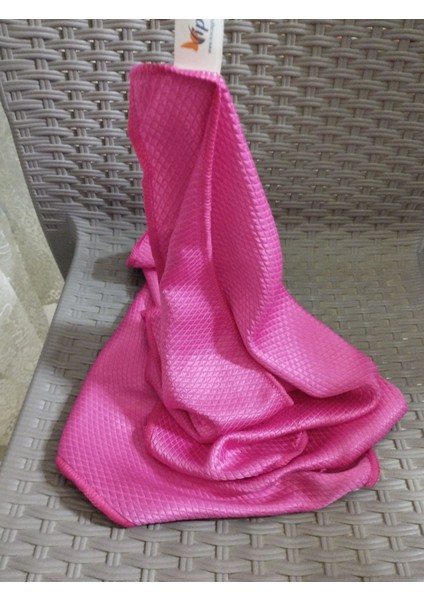 Fuşya baklava desenli cam bezi, çiftli set, 40x40 cm, 2 adet modelleri