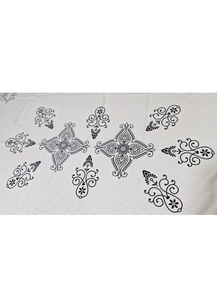 Otantik Desen Baskılı Güpürlü Masa Örtüsü – Dertsiz Kumaş, Pamuklu Saten Şıklığı 2.10X1.50 cm