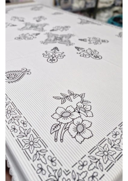 Otantik Desen Baskılı Güpürlü Masa Örtüsü – Dertsiz Kumaş, Pamuklu Saten Şıklığı 2.10X1.50 cm fırsatları