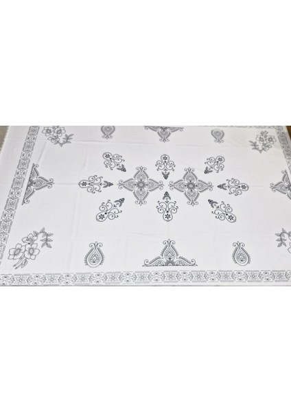 Otantik Desen Baskılı Güpürlü Masa Örtüsü – Dertsiz Kumaş, Pamuklu Saten Şıklığı 2.10X1.50 cm indirimleri