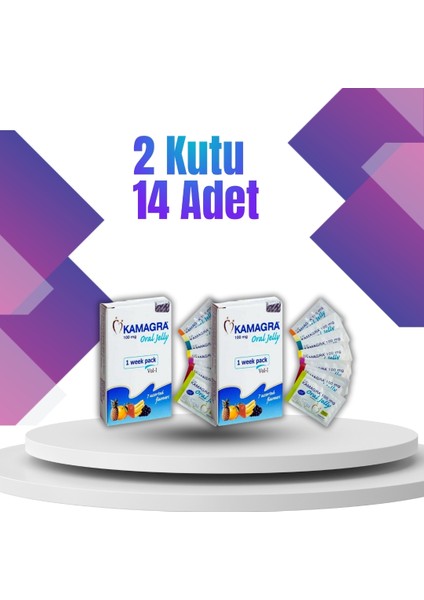 KAMAGRA100MG Jel 2 Kutu(14 Adet) Etki Garantili Orijinal 100 Mg Jel Kamağrâ Jel