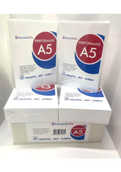A5 Fotokopi Kağıdı 80 gr Performans 1 Koli 4 Paket (2000 Sayfa) fiyatları