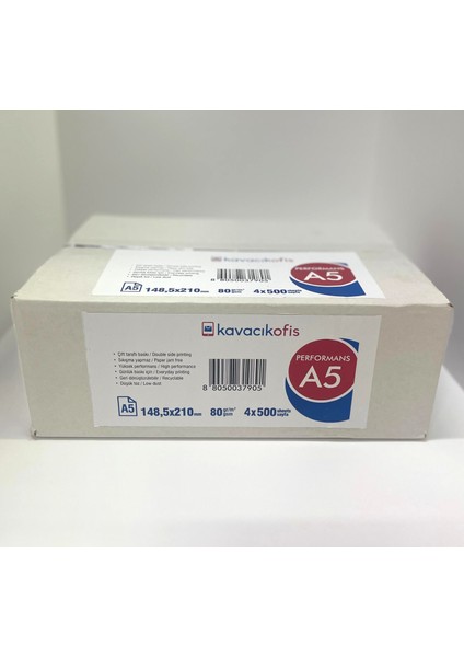 A5 Fotokopi Kağıdı 80 gr Performans 1 Koli 4 Paket (2000 Sayfa) indirimleri