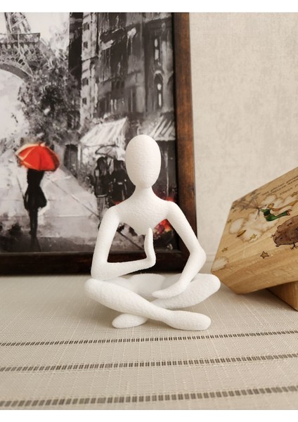 Yoga Yapan Iskandinav Tarzı Biblo Heykel Figür Dekor Dekorasyon 3D 3 Boyutlu Altındal Home