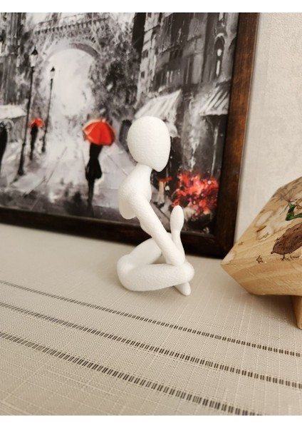 Yoga Yapan Iskandinav Tarzı Biblo Heykel Figür Dekor Dekorasyon 3D 3 Boyutlu Altındal Home modelleri
