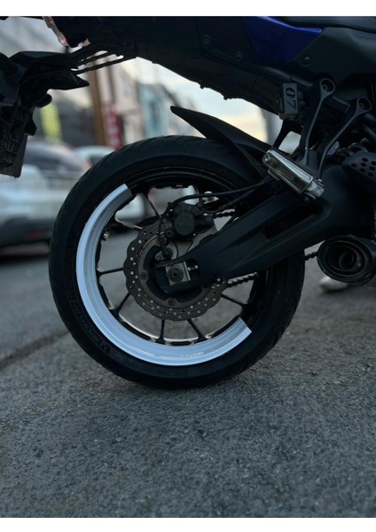 MT07-600RR-R1 Ön 120 Arka 180 Ebat Uyumlu Beyaz Yarım Jant Şeridi Sticker fırsatları
