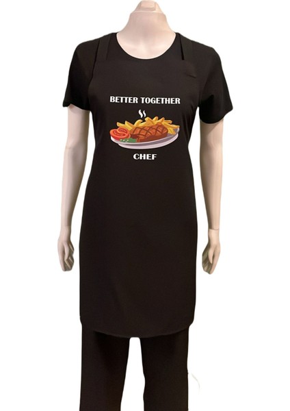 Şık Siyah Mutfak Önlüğü, Sevgiliye Özel, 55x75 cm, Pamuk Polyester fiyatları