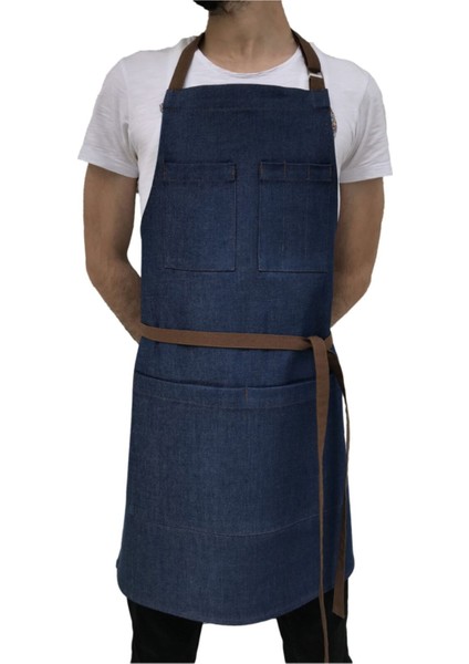 Lacivert Çok Amaçlı Pamuk Polyester Mutfak Önlüğü, Aşçı ve İş İçin Tasarım