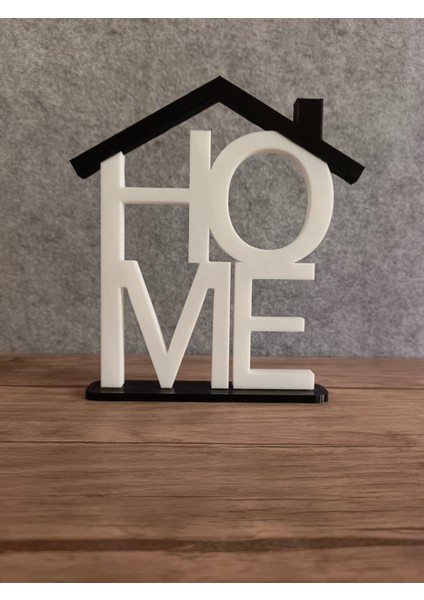 Çatılı Home Yazılı Dekoratif Obje - Biblo - Dekor