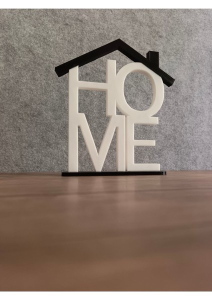 Çatılı Home Yazılı Dekoratif Obje - Biblo - Dekor