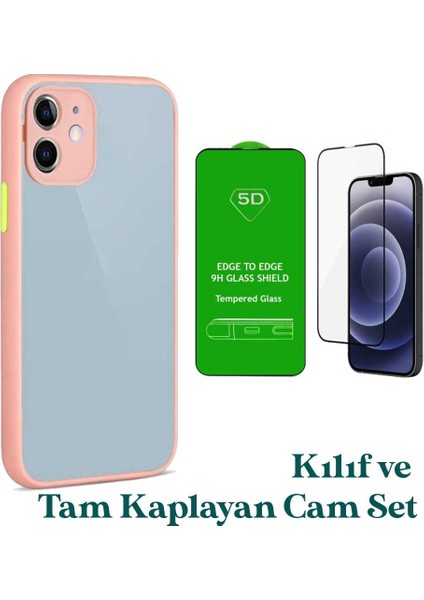 Apple iPhone 12 Uyumlu Montreal Kılıf ve Tam Kaplayan Cam Set