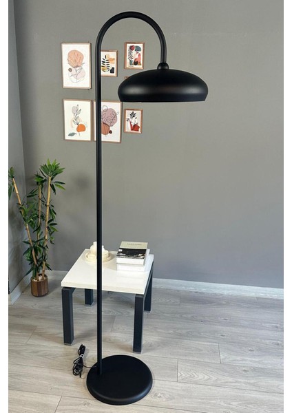 Siyah Lambader Modern Dekoratif Metal Oturma Odası Çalışma Odası Zemin Lambası