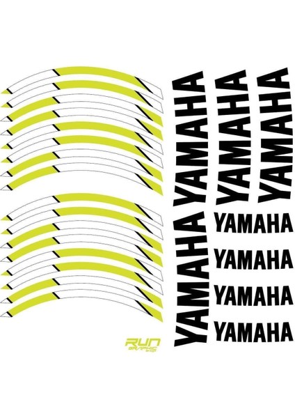 Yamaha Yeşil Jant Şeridi Sticker Uyumlu