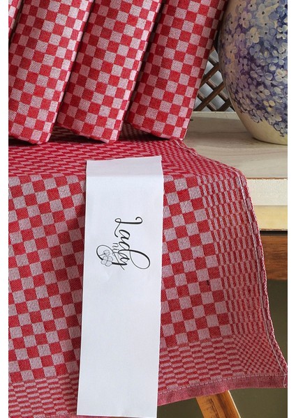 Kırmızı Dama Desenli Pamuklu Mutfak Peçetesi 40x60 fiyatları