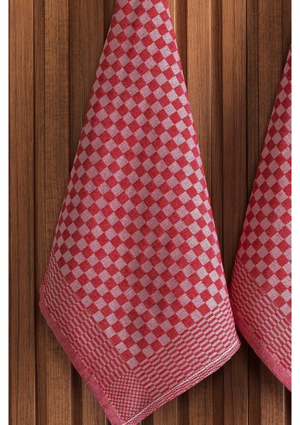 Kırmızı Dama Desenli Pamuklu Mutfak Peçetesi 40x60 modelleri