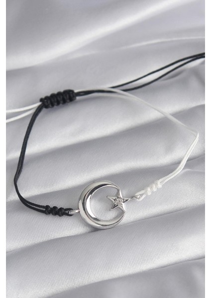Ay Yıldızlı Bileklik Unisex Siyah Beyaz İpli bbb25 fiyatları