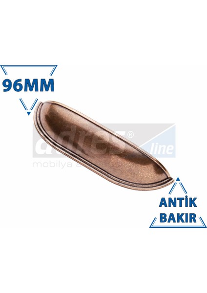 Tas Kulp 4'lü 96mm Antik Bakır
