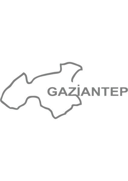 Gaziantep Harita Araba Sticker 17X17 cm Gri