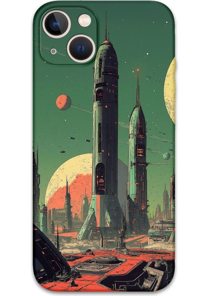 iPhone 13 Uyumlu Uzay Desenli Telefon Kılıfı + Ekran Koruyucu - 5870
