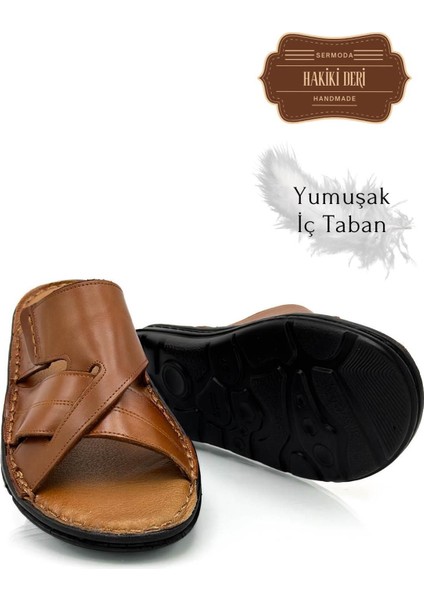 Hakiki Gerçek Deri Erkek Terlik Hafif Terlik Deri G Taba modelleri