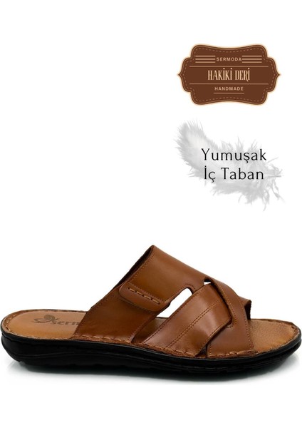 Hakiki Gerçek Deri Erkek Terlik Hafif Terlik Deri G Taba fırsatları