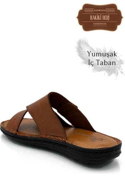 Hakiki Gerçek Deri Erkek Terlik Hafif Terlik Deri G Taba indirimleri