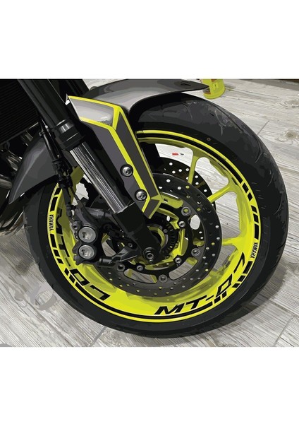 Yamaha mt 07 Uyumlu Siyah Jant Içi Yazılı Şeritli Sticker fiyatları