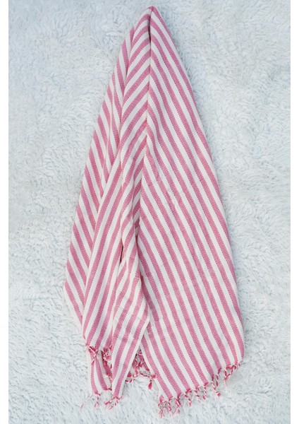 El Dokuması Pamuk - Keten Peştemal 95 x 200 cm - Pembe