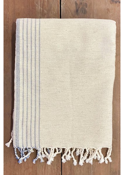 El Dokuması Pamuk - Keten Peştemal 95 x 200 cm -Mavi Çizgili fiyatları