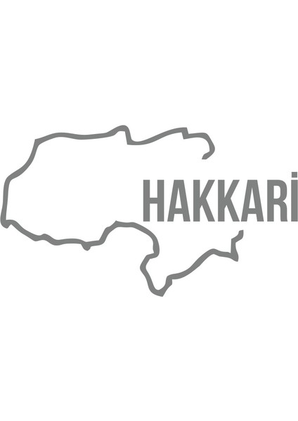 Hakkari Harita Araba Sticker 17X17 cm Gri
