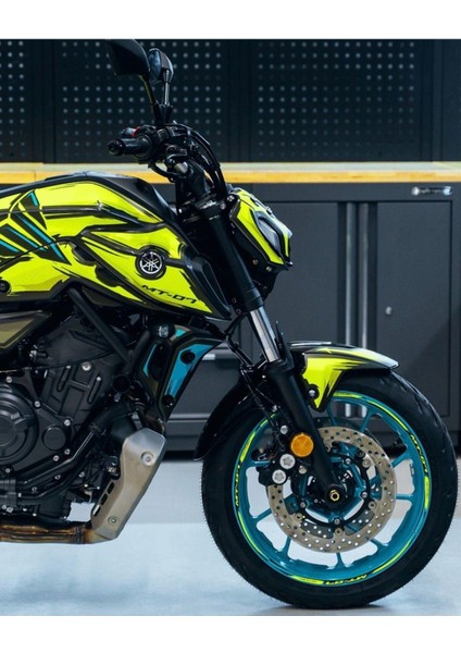 Yamaha mt 07 2020-2024 V3 Yellow Cartoon Graphic Sticker Kit Set fiyatları