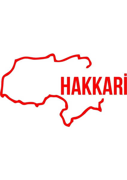 Hakkari Harita Araba Sticker 17X17 cm Kırmızı