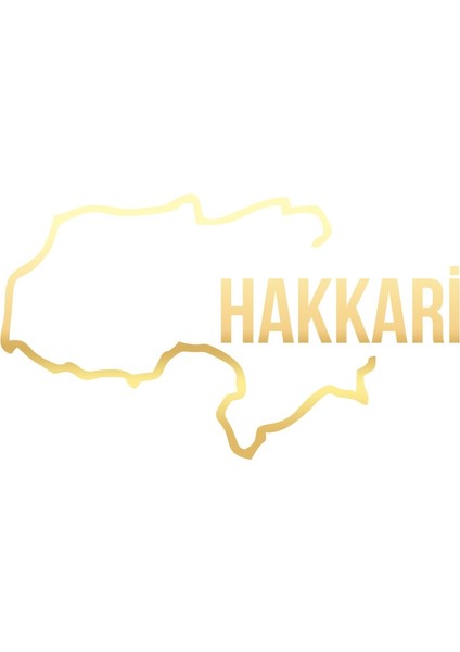 Hakkari Harita Araba Sticker 17X17 cm Gold