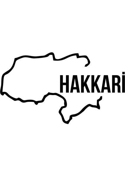 Hakkari Harita Araba Sticker 17X17 cm Siyah