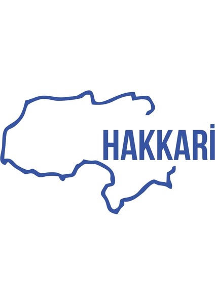 Hakkari Harita Araba Sticker 17X17 cm Mavi