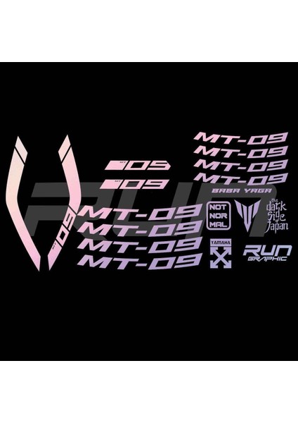 Yamaha mt 09 2014-2019 Uyumlu Hologram Sticker Set Jant Içi Yazılı