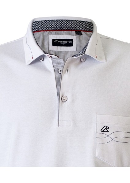 Polokoton % 100 Pamuk Polo Yaka Nakışlı Erkek T-Shirt – Kısa Kollu, Cepli, Şık Yazlık Model