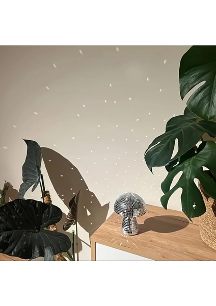 Gümüş Renk Disko Gümüş Mantar Aynası Ev, Bar ve Masa Dekorasyonu fiyatları