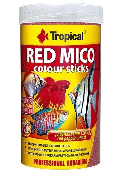 Red Mico Colour Sticks Kan Kurdu Içerikli Ekstrüde Balık